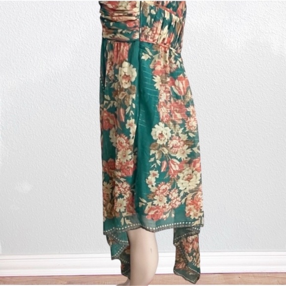 Pearl by Georgina Chapman Strapless Asymmetrical Scarf Hem Dress Floral SZ 12 - Picture 9 of 12